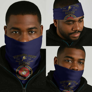 Montford Point Marines Neck Gaiter African American Heroes Navy Blue - African Pride