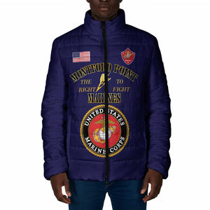 African American Marine Corps Legacy Padded Jacket Montford Point Heritage Navy Blue