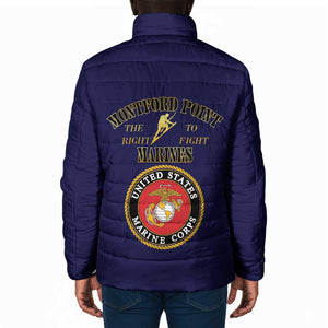 African American Marine Corps Legacy Padded Jacket Montford Point Heritage Navy Blue