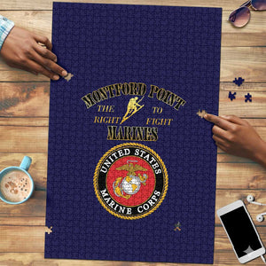 African American Marine Corps Legacy Puzzle Montford Point Heritage Navy Blue