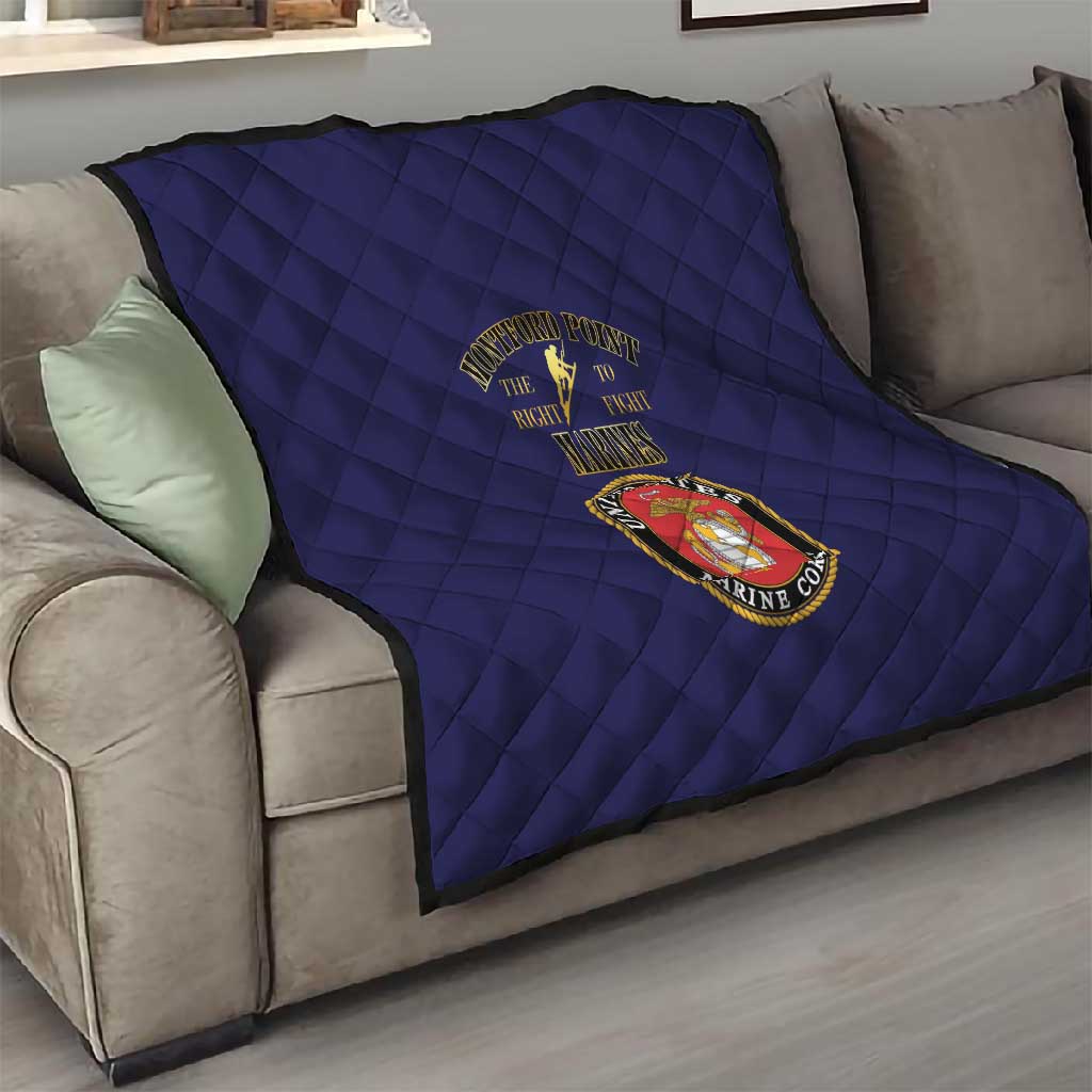 Montford Point Marines Quilt African American Heroes Navy Blue - African Pride