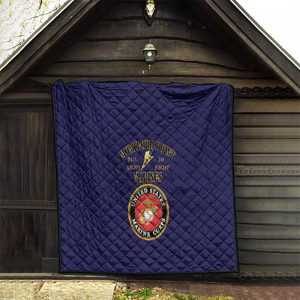 Montford Point Marines Quilt African American Heroes Navy Blue - African Pride