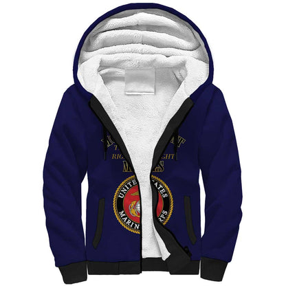 Montford Point Marines Sherpa Hoodie African American Heroes Navy Blue - African Pride