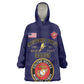 Montford Point Marines Wearable Blanket Hoodie African American Heroes Navy Blue - African Pride
