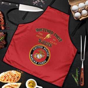 African American Marine Corps Legacy Apron Montford Point Heritage Red