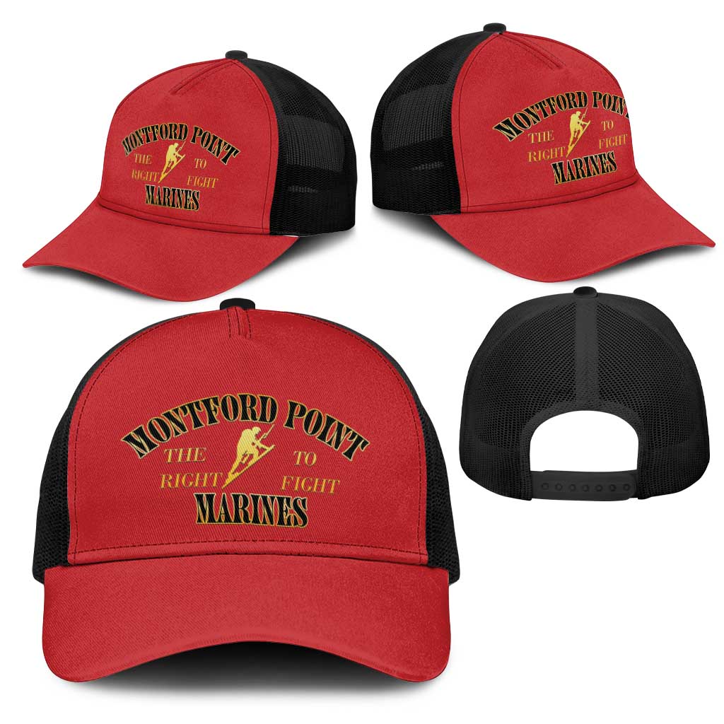 Montford Point Marines Baseball Net Cap African American Heroes Red - African Pride
