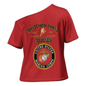 African American Marine Corps Legacy Cross Shoulder Shirt Montford Point Heritage Red