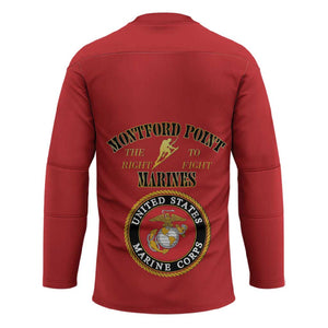 African American Marine Corps Legacy Hockey Jersey Montford Point Heritage Red