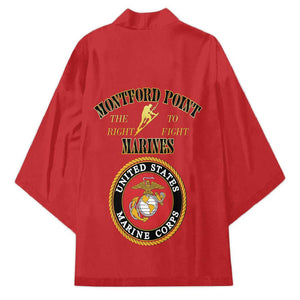African American Marine Corps Legacy Kimono Montford Point Heritage Red
