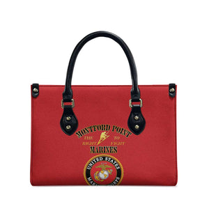 African American Marine Corps Legacy Leather Bag Montford Point Heritage Red