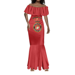 Montford Point Marines Mermaid Dress African American Heroes Red - African Pride