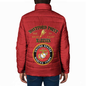 African American Marine Corps Legacy Padded Jacket Montford Point Heritage Red