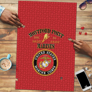 African American Marine Corps Legacy Puzzle Montford Point Heritage Red