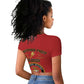 Montford Point Marines Raglan Cropped T shirt African American Heroes Red - African Pride