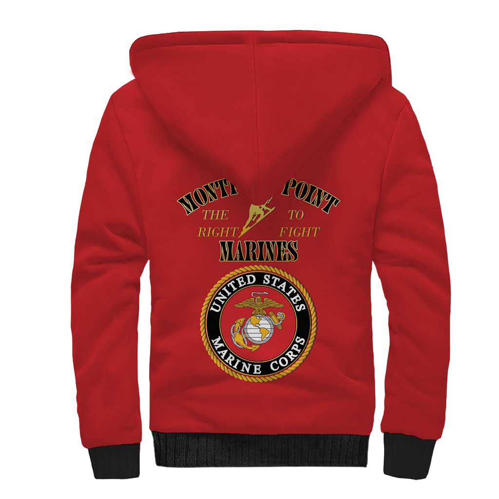 Montford Point Marines Sherpa Hoodie African American Heroes Red - African Pride