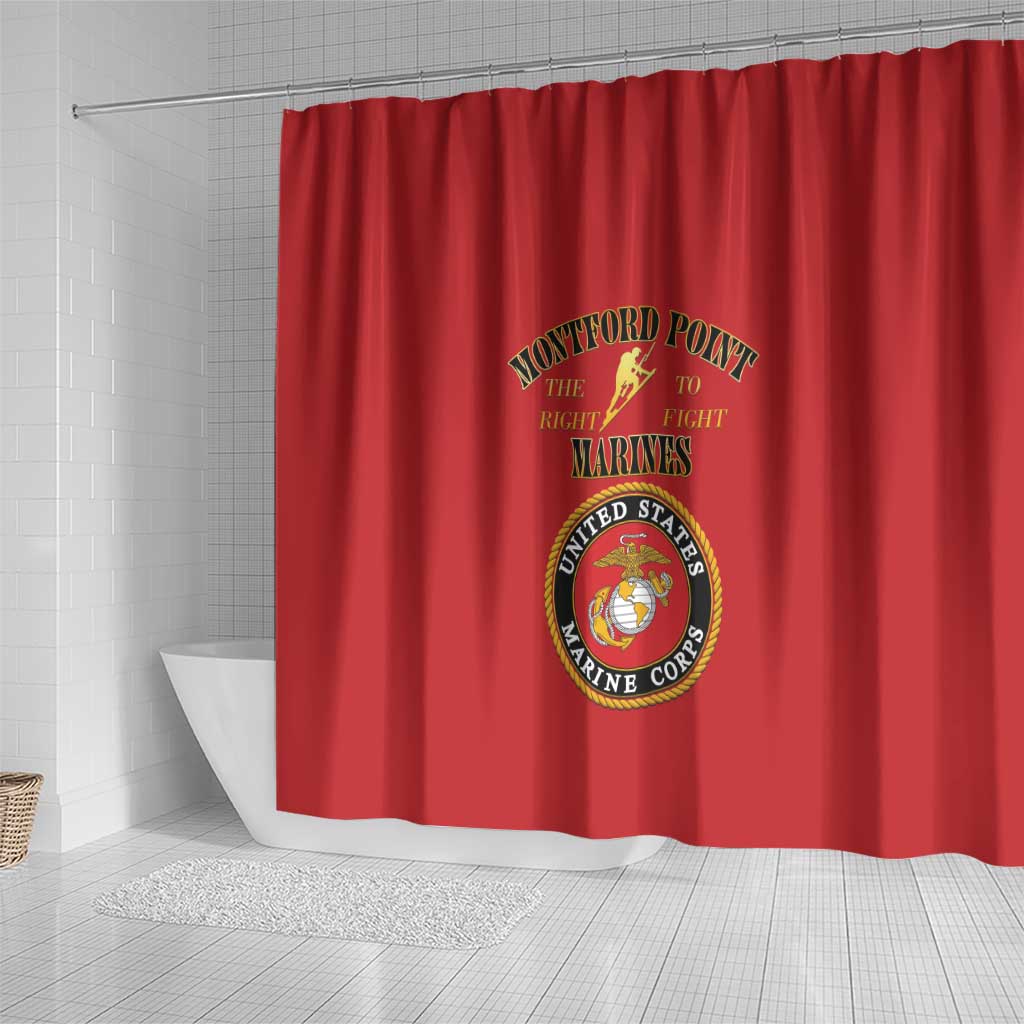 Montford Point Marines Shower Curtain African American Heroes Red - African Pride