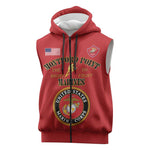 Montford Point Marines Sleeveless Zip Hoodie African American Heroes Red - African Pride