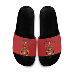 African American Marine Corps Legacy Slide Sandals Montford Point Heritage Red
