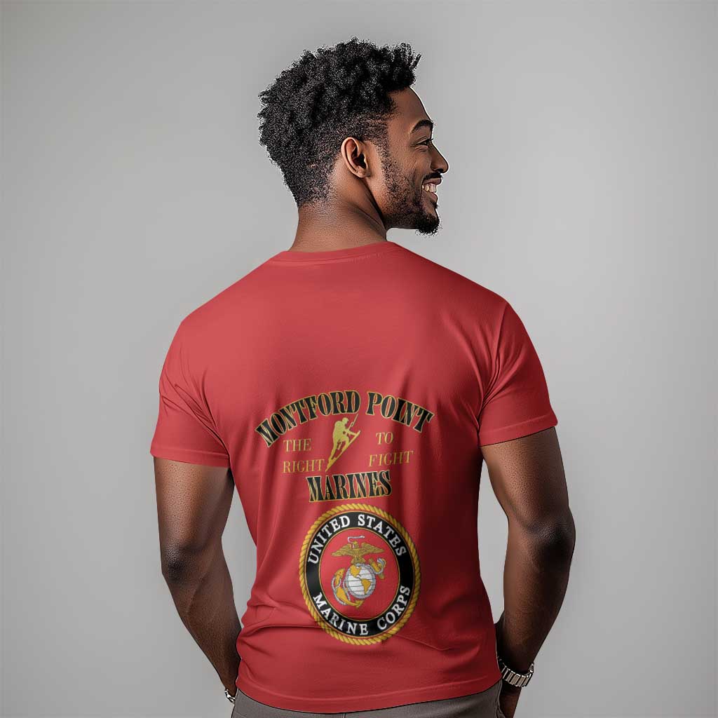 Montford Point Marines T shirt African American Heroes Red - African Pride