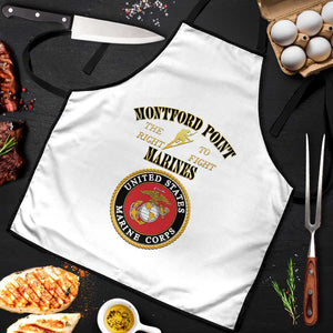 African American Marine Corps Legacy Apron Montford Point Heritage White