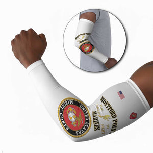 African American Marine Corps Legacy Arm Sleeves Montford Point Heritage White