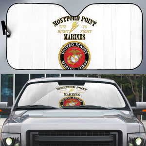 African American Marine Corps Legacy Auto Sun Shade Montford Point Heritage White