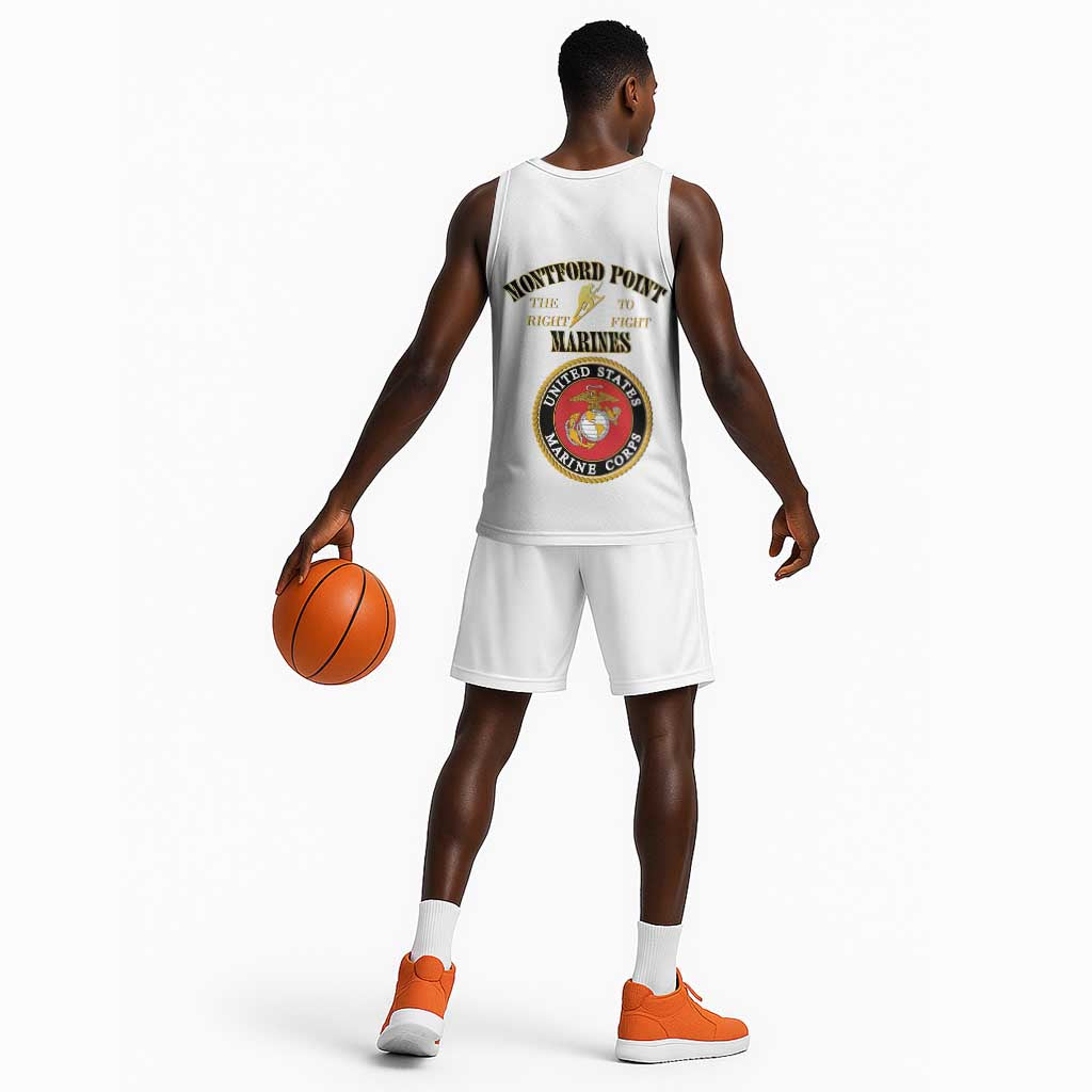 Montford Point Marines Basketball Jersey African American Heroes White - African Pride