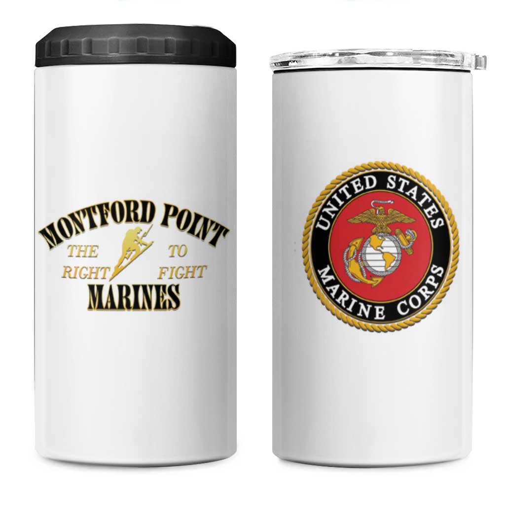 Montford Point Marines 4 in 1 Can Cooler Tumbler African American Heroes White - African Pride