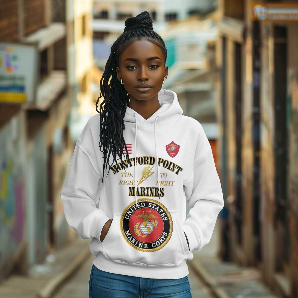 Montford Point Marines Hoodie African American Heroes White - African Pride