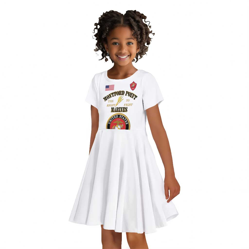 Montford Point Marines Kid Short Sleeve Dress African American Heroes White - African Pride