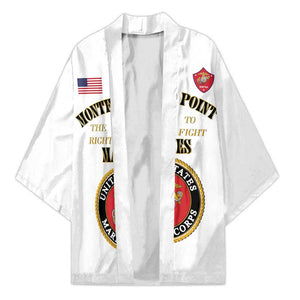 African American Marine Corps Legacy Kimono Montford Point Heritage White