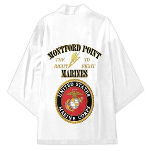 African American Marine Corps Legacy Kimono Montford Point Heritage White