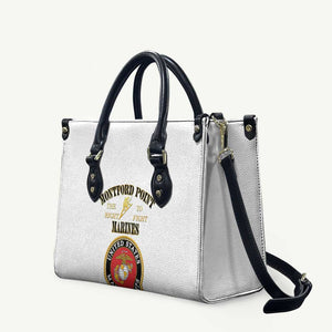 African American Marine Corps Legacy Leather Bag Montford Point Heritage White