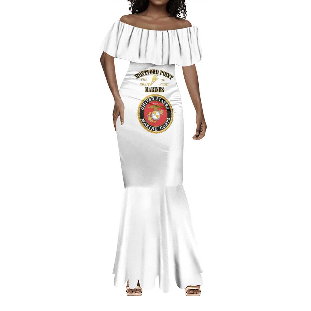 Montford Point Marines Mermaid Dress African American Heroes White - African Pride