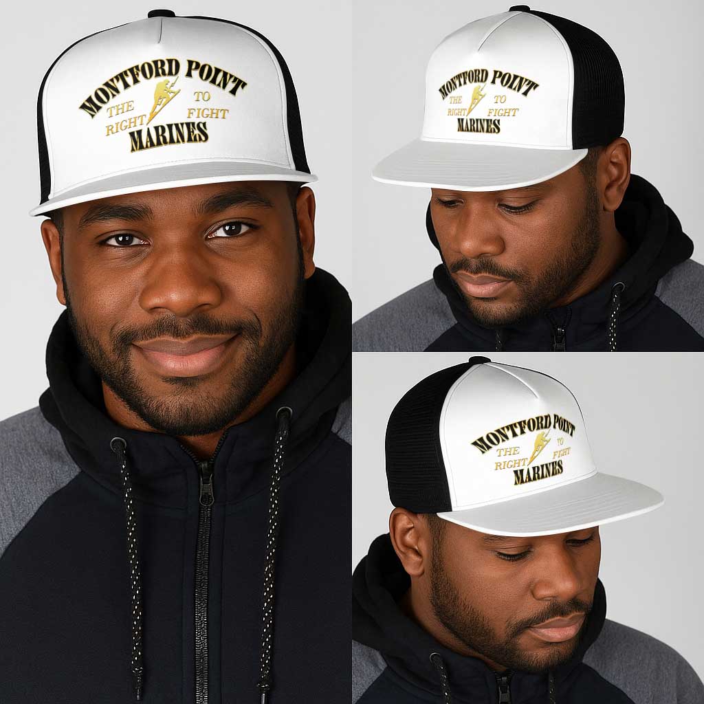 Montford Point Marines Mesh Trucker Cap African American Heroes White - African Pride