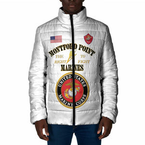 African American Marine Corps Legacy Padded Jacket Montford Point Heritage White
