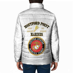 African American Marine Corps Legacy Padded Jacket Montford Point Heritage White