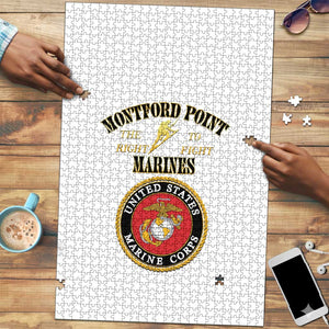 African American Marine Corps Legacy Puzzle Montford Point Heritage White