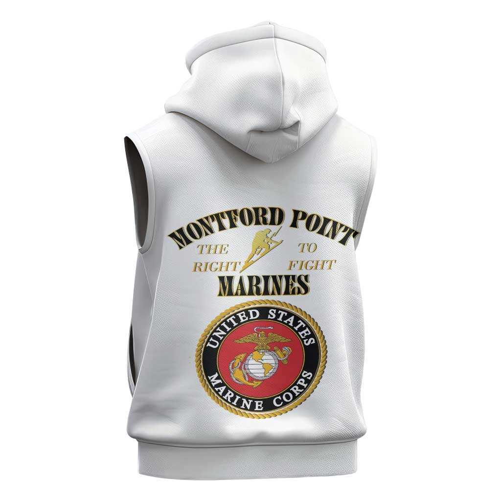Montford Point Marines Sleeveless Hoodie African American Heroes White - African Pride