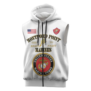 Montford Point Marines Sleeveless Zip Hoodie African American Heroes White - African Pride
