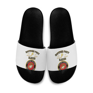 African American Marine Corps Legacy Slide Sandals Montford Point Heritage White