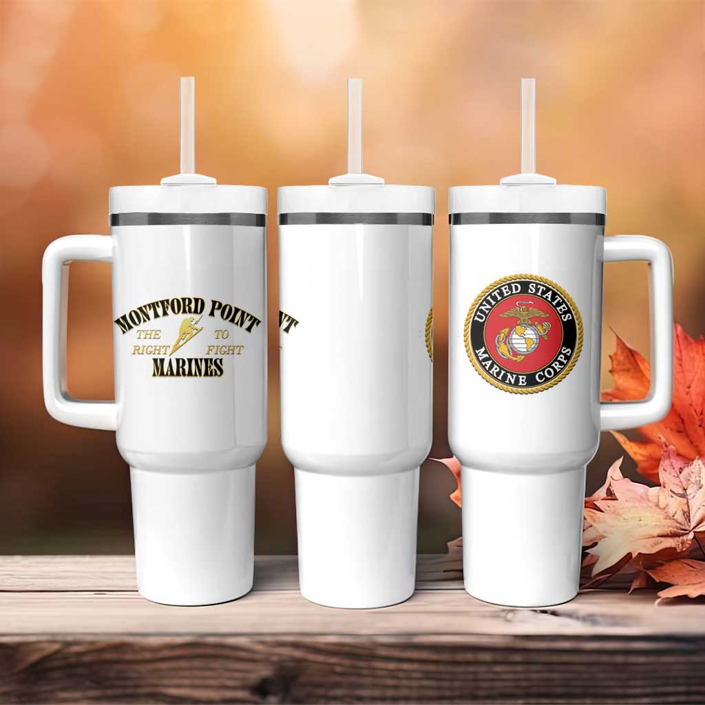 Montford Point Marines Tumbler With Handle African American Heroes White - African Pride