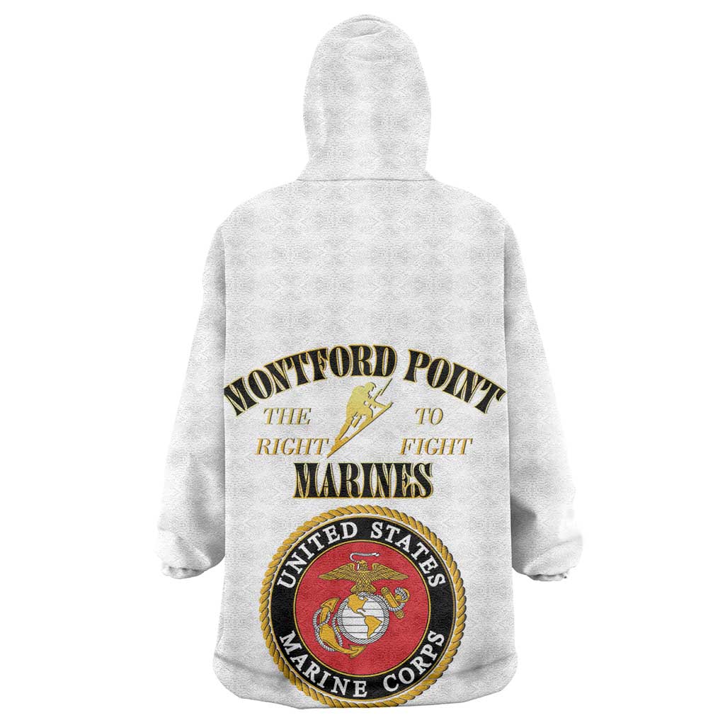 Montford Point Marines Wearable Blanket Hoodie African American Heroes White - African Pride