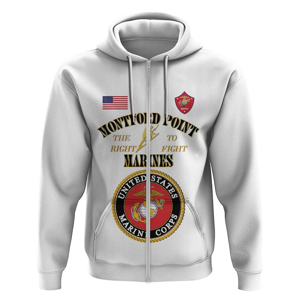 Montford Point Marines Zip Hoodie African American Heroes White - African Pride