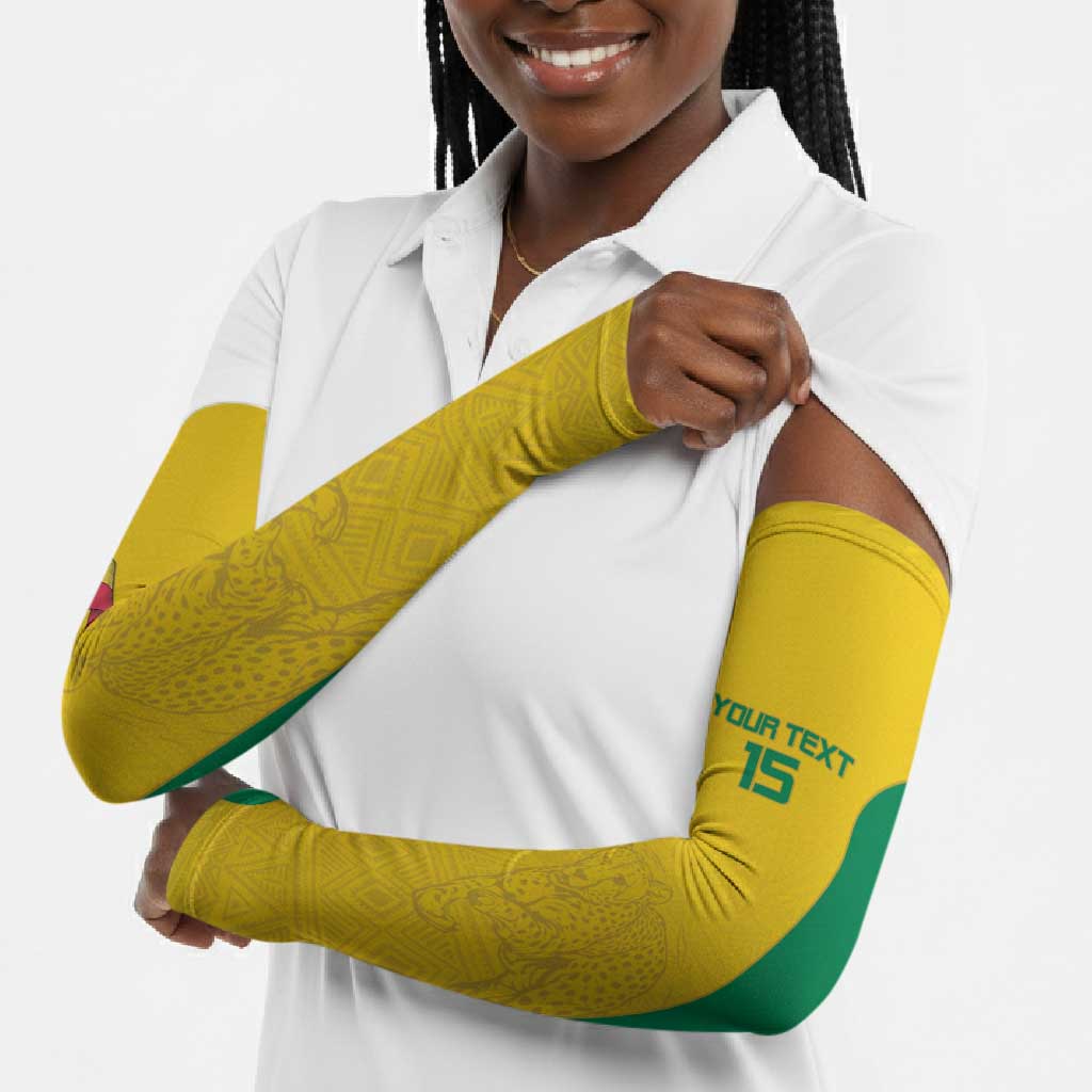Custom Benin Football Arm Sleeves Go Champions Les Guepards