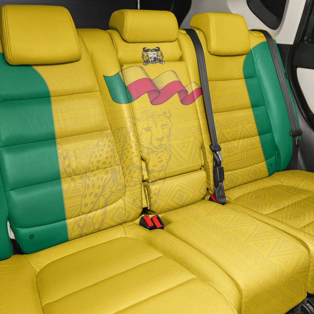 Afro Benin Football Back Car Seat Cover Come On Les Guepards - African Pride