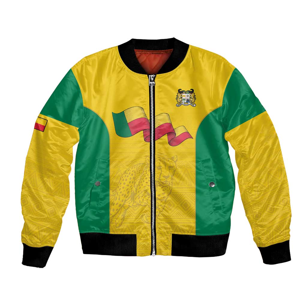 Afro Benin Football Custom Bomber Jacket Come On Les Guepards - African Pride