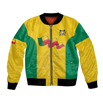 Afro Benin Football Custom Bomber Jacket Come On Les Guepards - African Pride