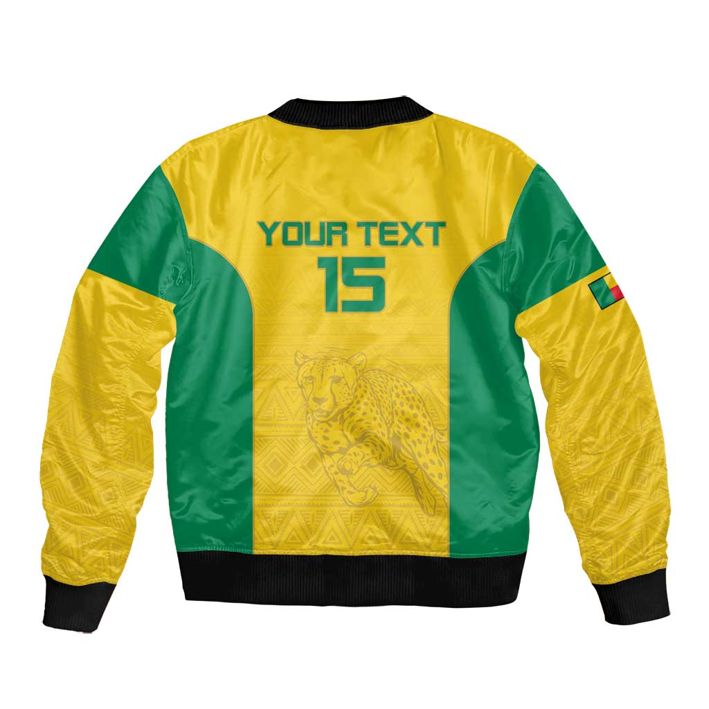 Afro Benin Football Custom Bomber Jacket Come On Les Guepards - African Pride