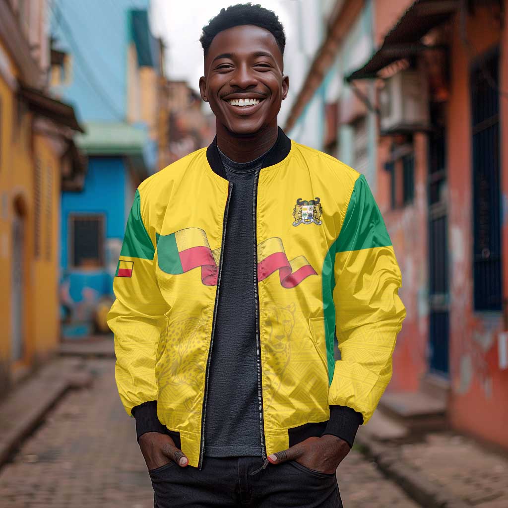 Afro Benin Football Custom Bomber Jacket Come On Les Guepards - African Pride